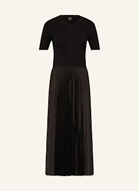 Boss Kleid Fadridi Im Materialmix Mit Plissees schwarz