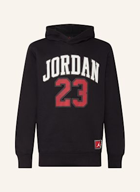 Jordan Mikina S Kapucí černá / bílá / červená