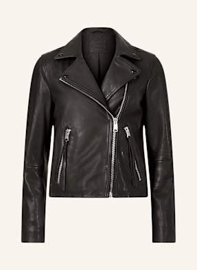 Allsaints Kožená Bunda Dalby černá