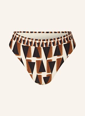 Seafolly High Waist Bikinové Kalhotky Secret Garden černá / krémová / hnědá