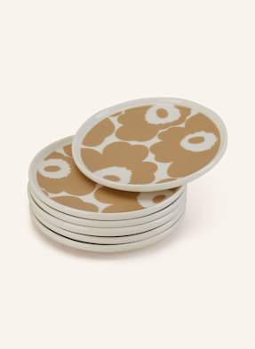 Marimekko Sada 6 Podšálků Oiva/Unikko krémová / béžová