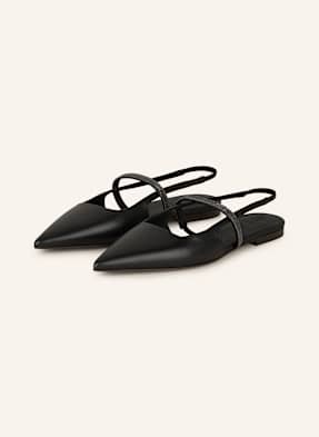 Brunello Cucinelli Slingballerinas Mit Schmucksteinen schwarz