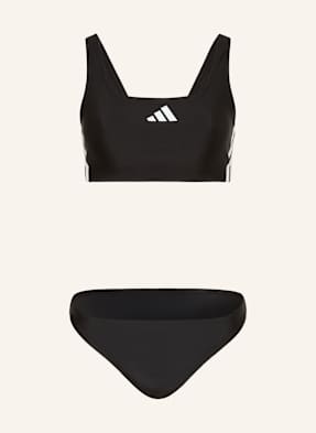 Adidas Bustier Bikiny 3-Stripes černá / bílá