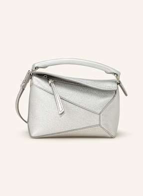 Loewe Kabelka Přes Rameno Puzzle Edge Mini stříbrná