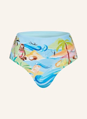 Seafolly High Waist Bikinové Kalhotky South Pacific tyrkysová / světle zelená / oranžová