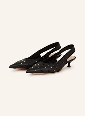 Agl Slingpumps S Otevřenou Patou Lenor černá / zlatá