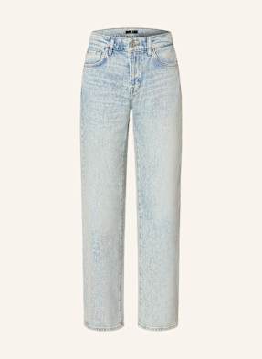 7 For All Mankind Straight Džíny Tess Trouser Sahara With Worn Hem sahara light blue