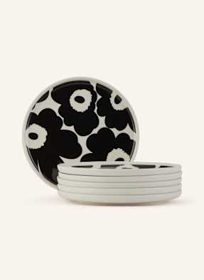 Marimekko Sada 6 Dezertních Talířů Oiva/Unikko krémová