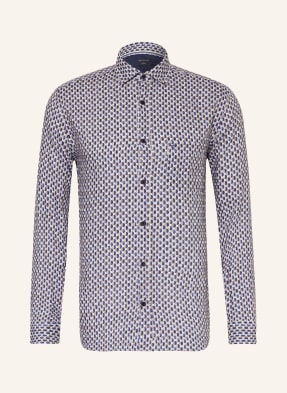 Olymp Lněná Košile Casual Regular Fit modrá / béžová