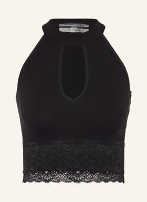 GUESS Jersey-Top LILA mit Spitze