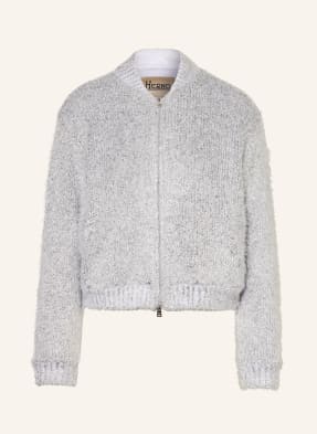 HERNO Knit bomber jacket with glitter thread