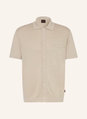 BOSS Knit shirt KAMICCIO comfort fit with linen