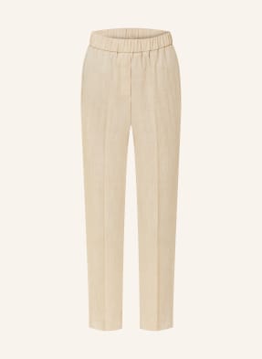 PESERICO 7/8 trousers with linen and decorative beads