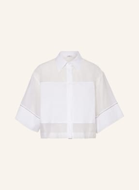 PESERICO Cropped shirt blouse with silk