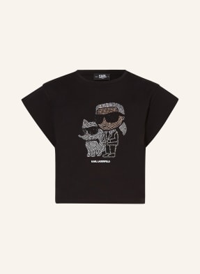 KARL LAGERFELD KIDS Cropped-Shirt mit Schmucksteinen