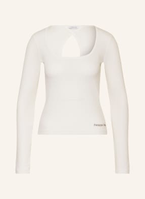 PATRIZIA PEPE Long sleeve shirt with decorative gems and cut-out