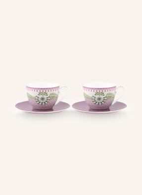 PIP studio Set of 2 coffee cups LOTUS with saucers