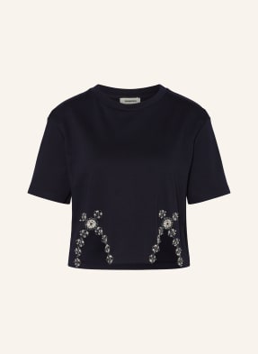 SANDRO Cropped-Shirt mit Schmucksteinen