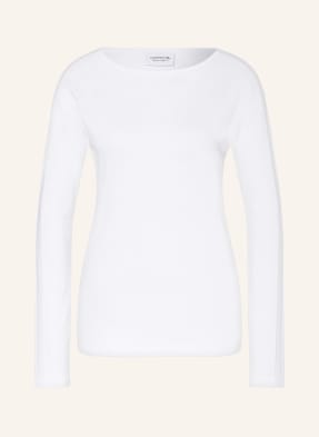 embroidered-logo cotton polo shirt Bianco Long sleeve shirt