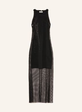 SANDRO Sukienka z siateczki z ozdobnymi kamykami