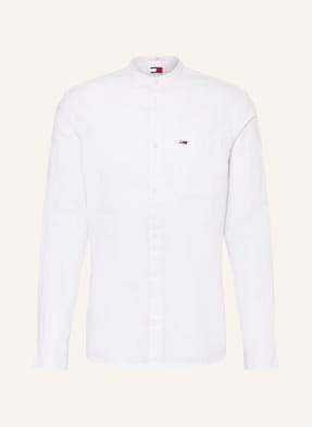 TOMMY JEANS Shirt regular fit with stand-up collar and linen