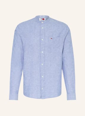 TOMMY JEANS Shirt regular fit with stand-up collar and linen