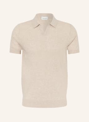 PROFUOMO Knitted polo shirt with linen