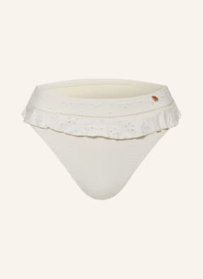 BEACHLIFE High waist bikini bottoms WHITE EMBROIDERY