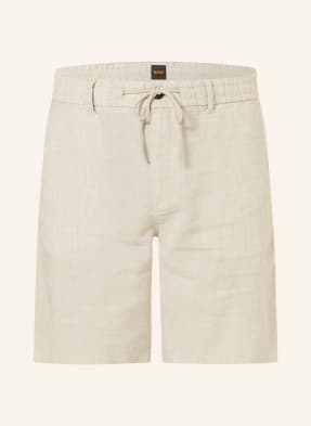 BOSS Chino shorts tapered fit with linen