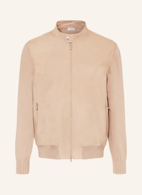 BRUNELLO CUCINELLI Leather jacket in mixed materials