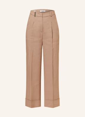 PESERICO Wide leg trousers with linen