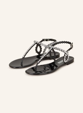 AQUAZZURA Flip flops ALMOST BARE CRYSTAL JELLY with decorative gems
