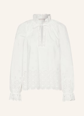 ULLA JOHNSON Shirt blouse ALORA with broderie anglaise and ruffles