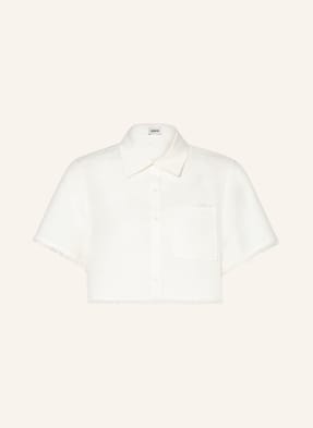 SIMKHAI Cropped shirt blouse SOLANGE with linen
