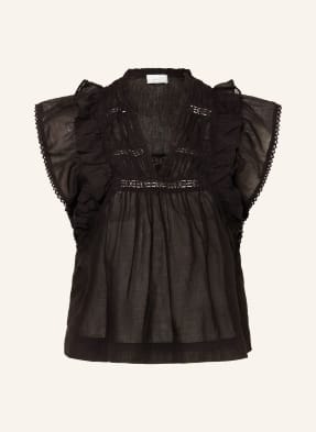 NEO NOIR Blouse top JAYLA with lace and ruffles