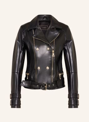 GUESS Biker jacket OLIVE MOTO in leather look