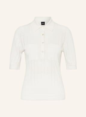 BOSS Knitted polo shirt FLICITY with linen