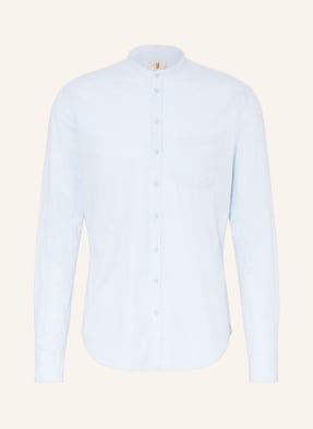 Q1 Manufaktur Shirt slim relaxed fit with stand-up collar and linen