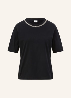 s.Oliver BLACK LABEL T-shirt z obszyciem ozdobnymi kamykami