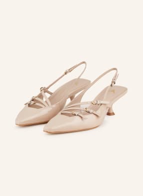 Carrano Slingpumps S Otevřenou Patou Vernice nude