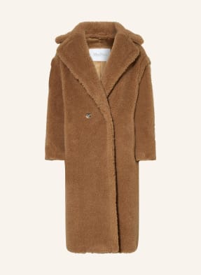 Max Mara Plyšový Kabát Teddy Z Velbloudí Srsti velbloudí