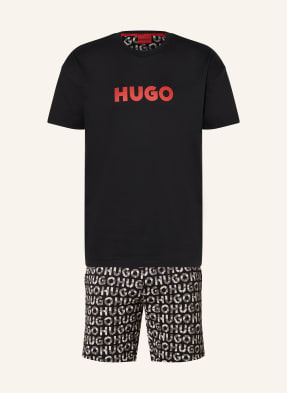 HUGO Piżama z szortami CAMO LOGO
