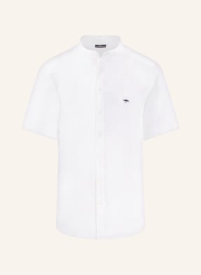 FYNCH-HATTON Short sleeve shirt regular fit made of linen with stand-up collar