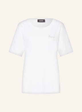 DSQUARED2 T-shirt z obszyciem ozdobnymi kamykami