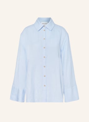 MALINA Oversized shirt blouse PLUM with linen
