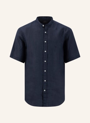 FYNCH-HATTON Short sleeve shirt regular fit made of linen with stand-up collar