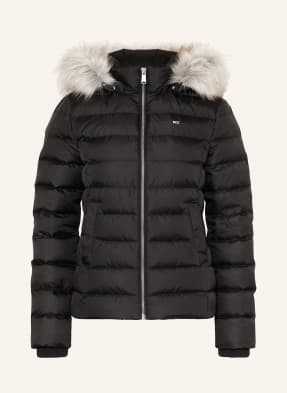 Tommy Jeans Péřová Bunda S Odnímatelnou Umělou Kožešinou černá