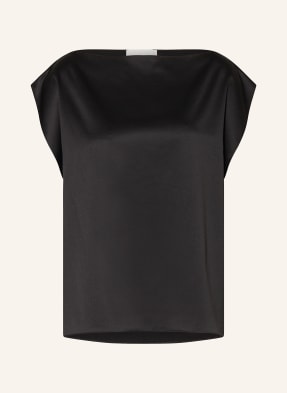 Juvia Blusentop Caroll Aus Satin schwarz
