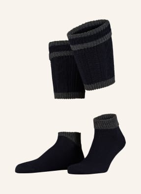 Lusana Ponožkové Návleky Loferl Z Merino Vlny 0652 marine/dkl grau