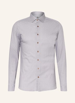 Desoto Žerzejová Košile Slim Fit velbloudí / černošedá / bílá